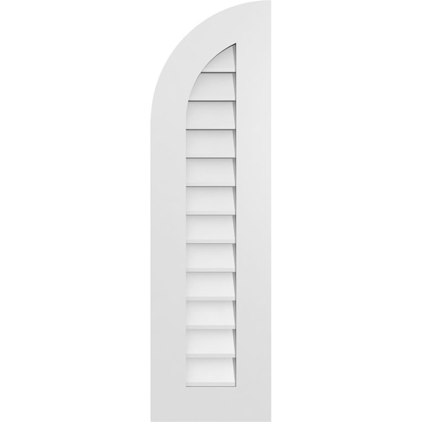 Ekena Millwork Quarter Round Top Left Surface Mount PVC Gable Vent w/ 3-1/2"W x 1"P Standard Frame, 12"W x 42"H GVPQL12X4201SN - main